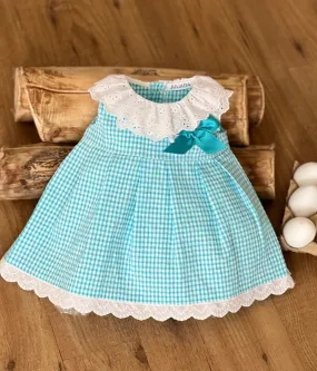 Knit dress and turquoise fabric