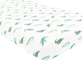 Kyte Baby Printed Twin Sheet in Crocodile