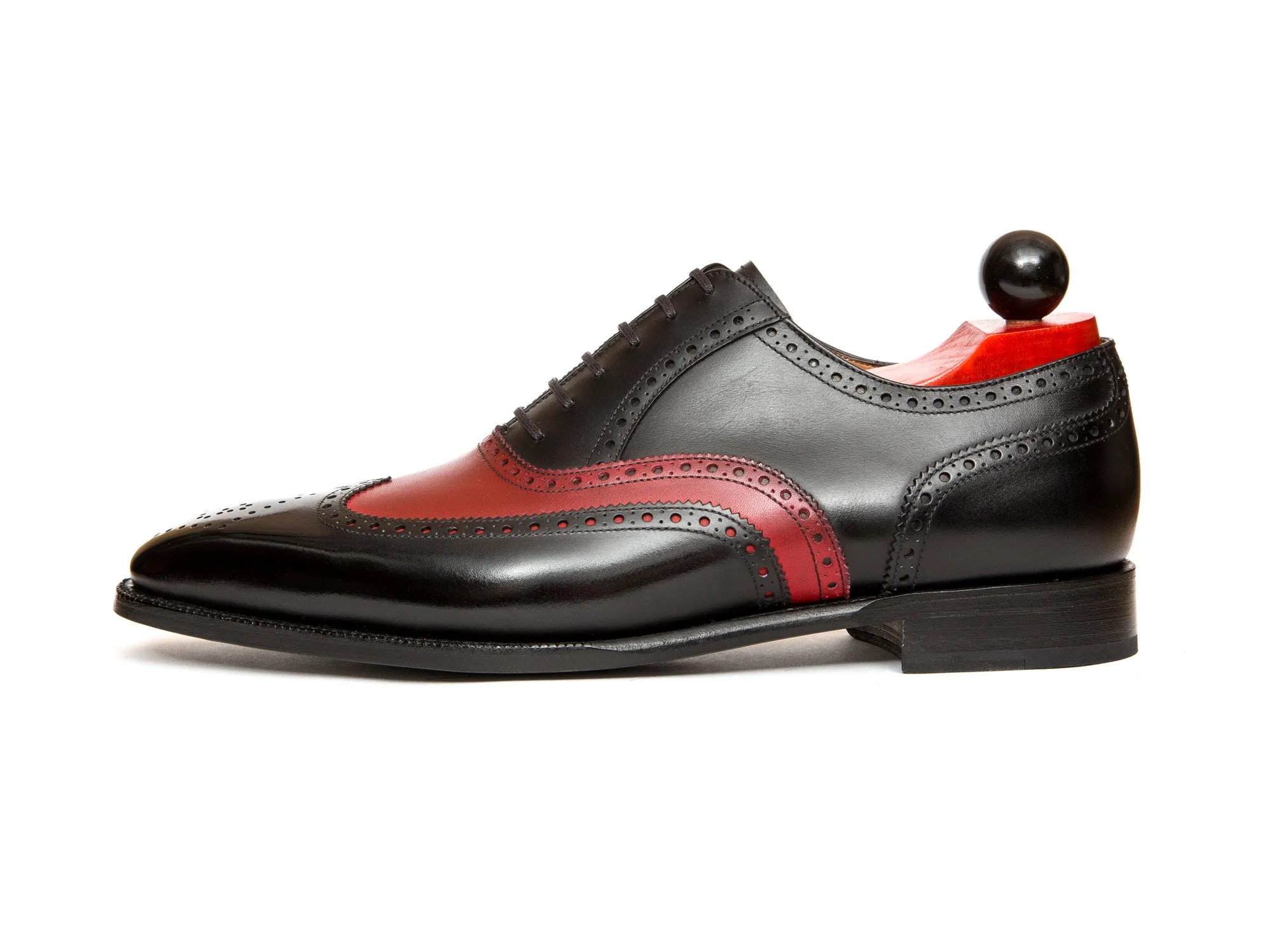 McClure - MTO - Black Calf / Red Calf - 13 Medallion - MGF Last - Single Leather Sole