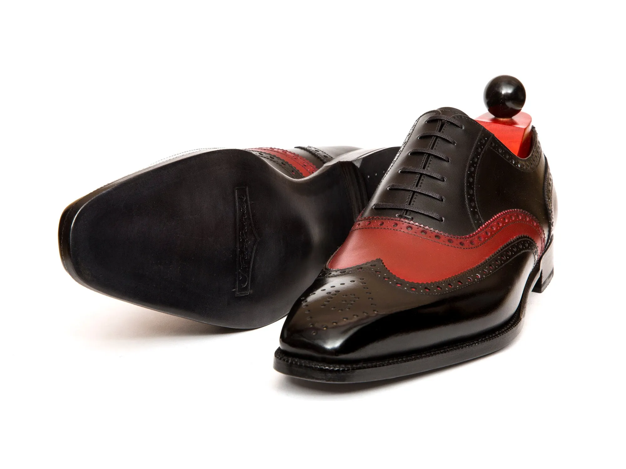 McClure - MTO - Black Calf / Red Calf - 13 Medallion - MGF Last - Single Leather Sole