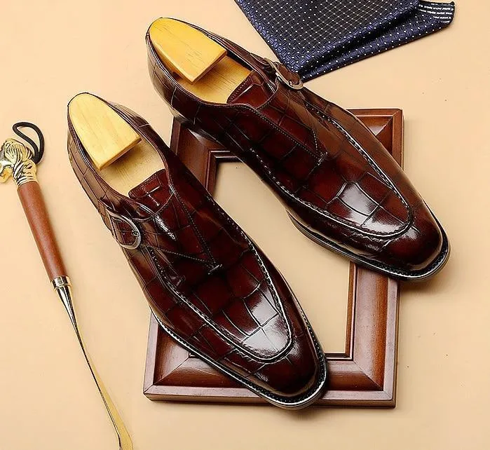 Men Dress Shoes -  Teodoro Oxford Monk Strap Shoes