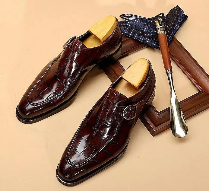 Men Dress Shoes -  Teodoro Oxford Monk Strap Shoes