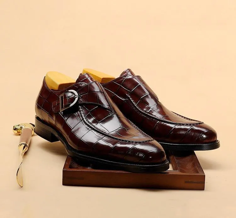 Men Dress Shoes -  Teodoro Oxford Monk Strap Shoes