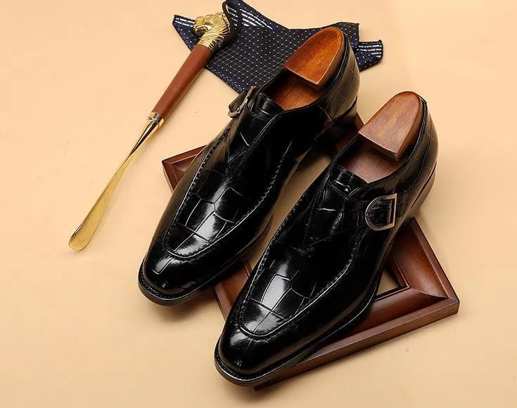 Men Dress Shoes -  Teodoro Oxford Monk Strap Shoes