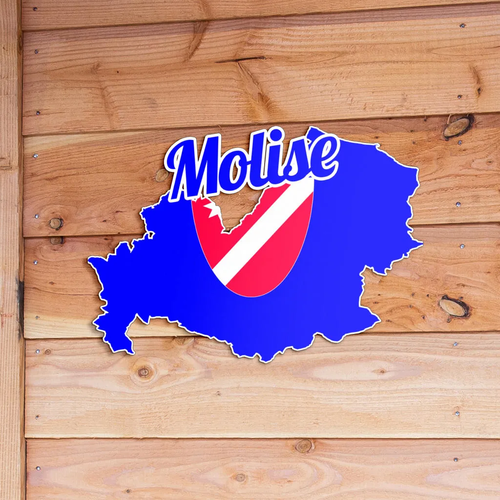 Molise Map - Colored Metal Art