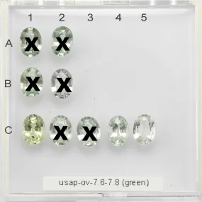 Oval 7.6-7.8mm Unheated Madagascar Green Sapphires