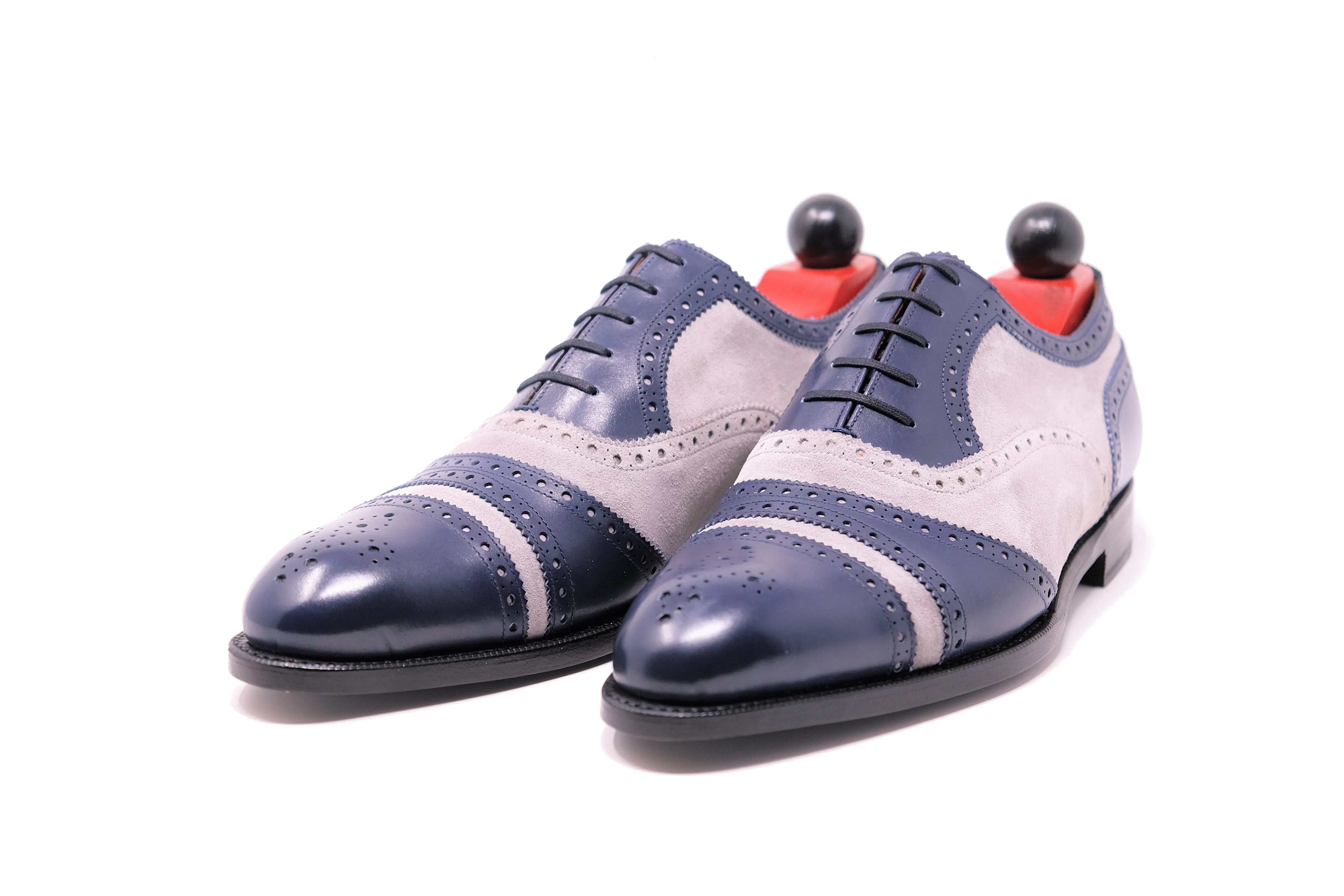 Phillips - MTO - Marine Blue Calf / Pearl Suede - NGT Last - Single Leather Sole