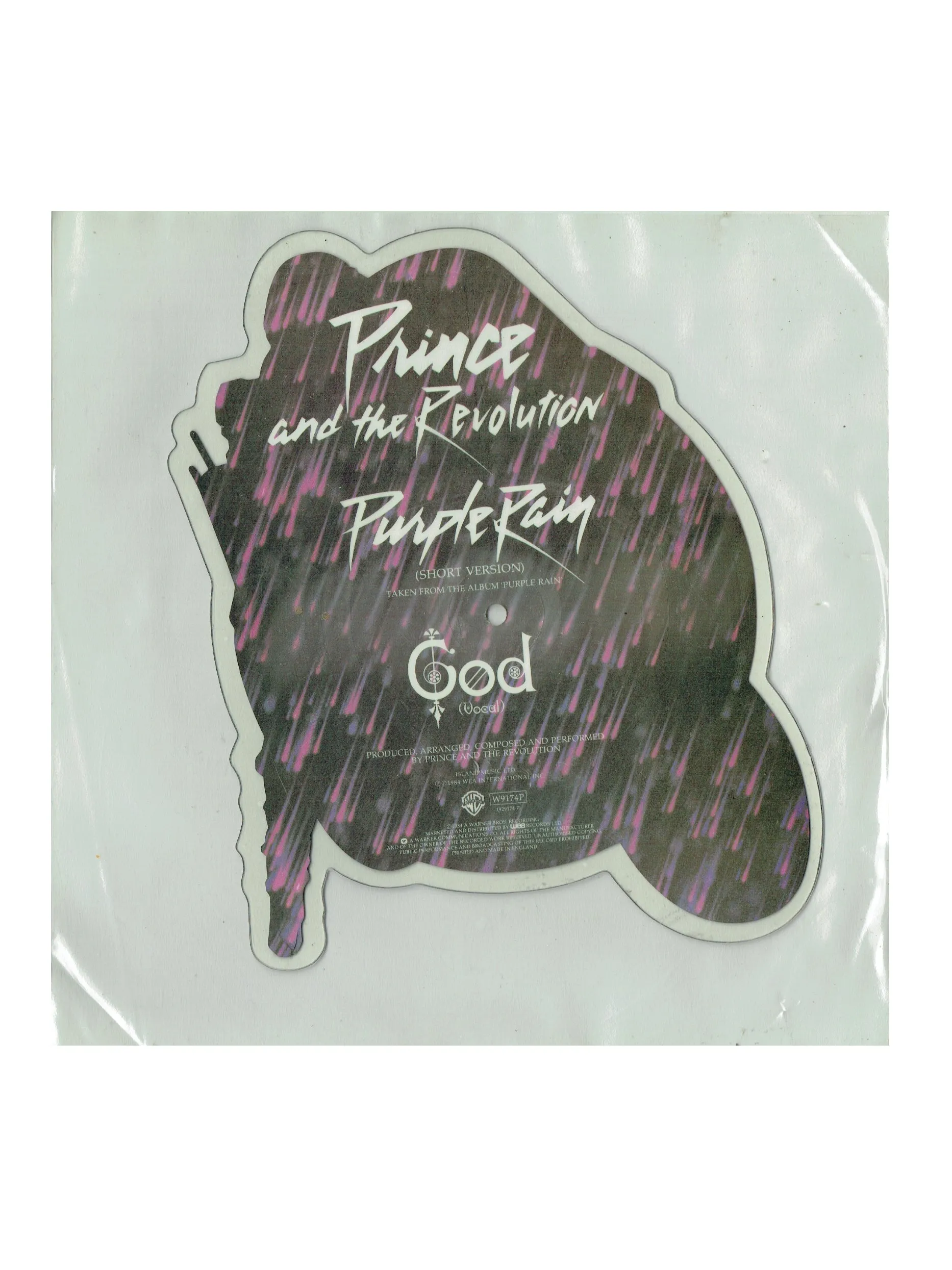 Prince – & The Revolution Purple Rain God Shaped Picture Disc 7 Inch Vinyl 1984 UK Release