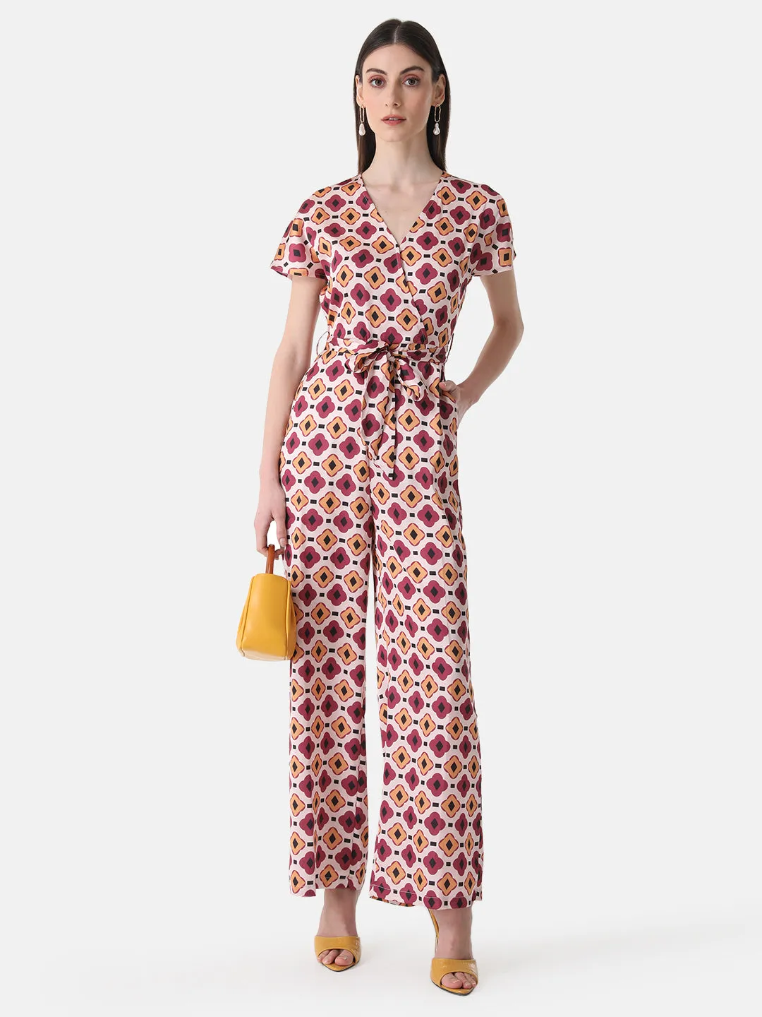 Printed Drop-Shoulder Jumpsuit