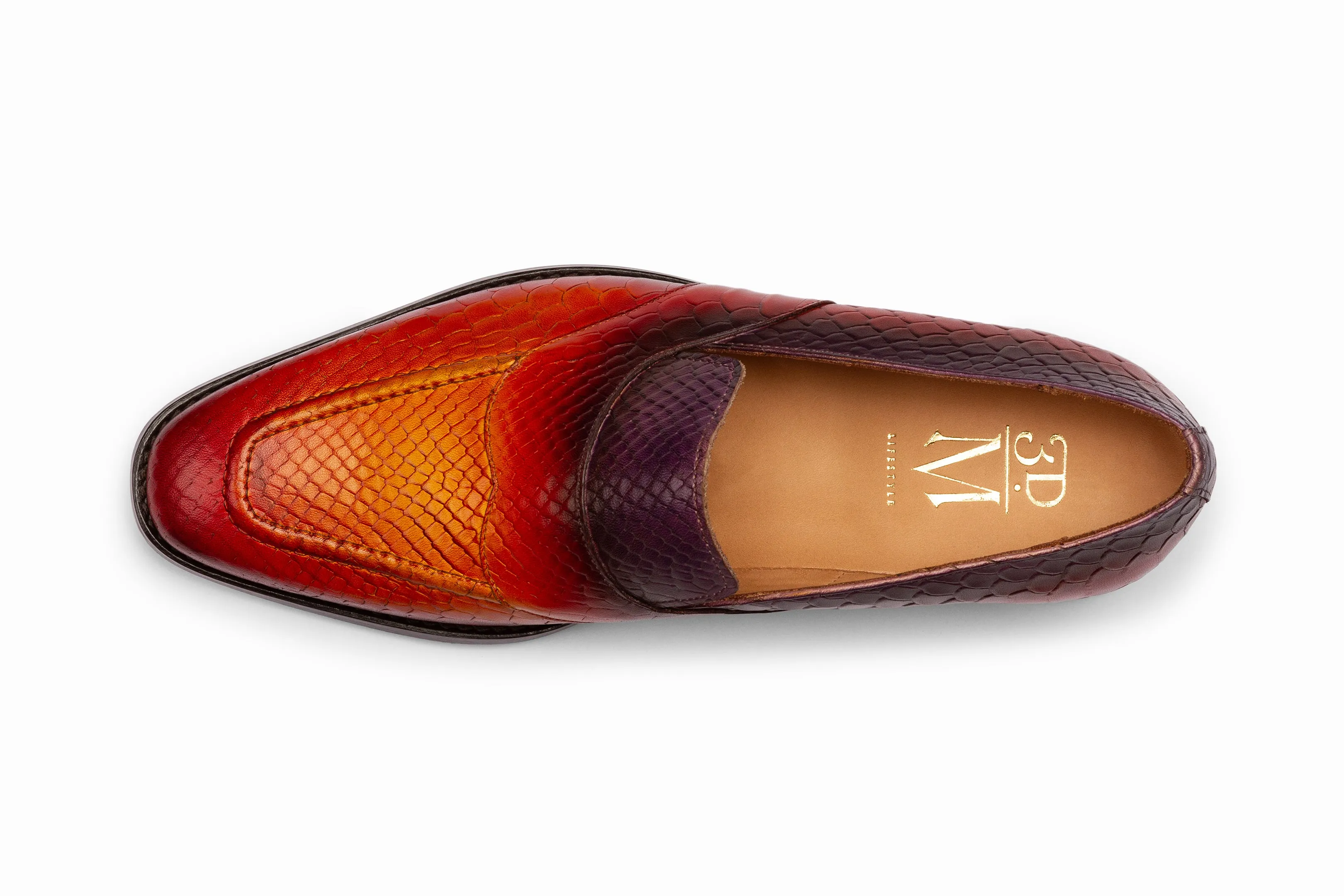 Python Print Penny Loafers - Fire Patina