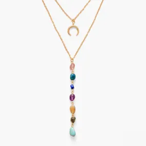 Rain 7 Chakra Heart Gold Chain Necklace