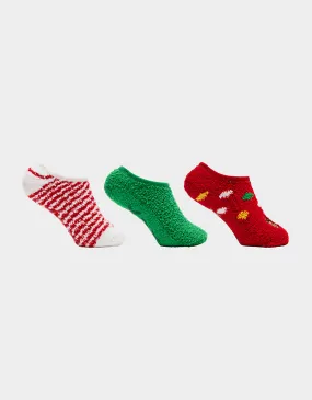 REINDEER SLIPPER SOCK THREE PACK MULTI