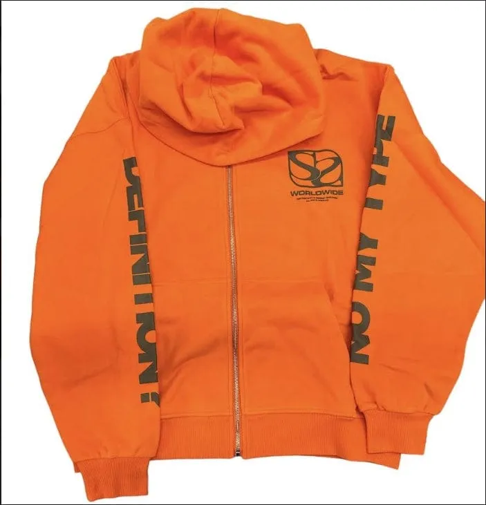 Snow Day Flame Zip Hoodie Clay - Orange