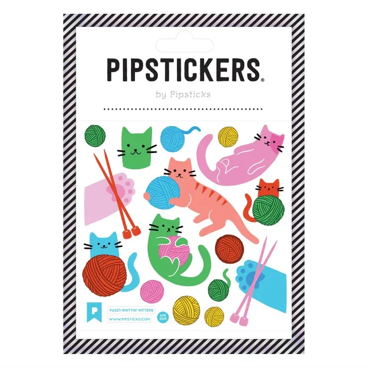 Stickers, Fuzzy Knittin' Kittens