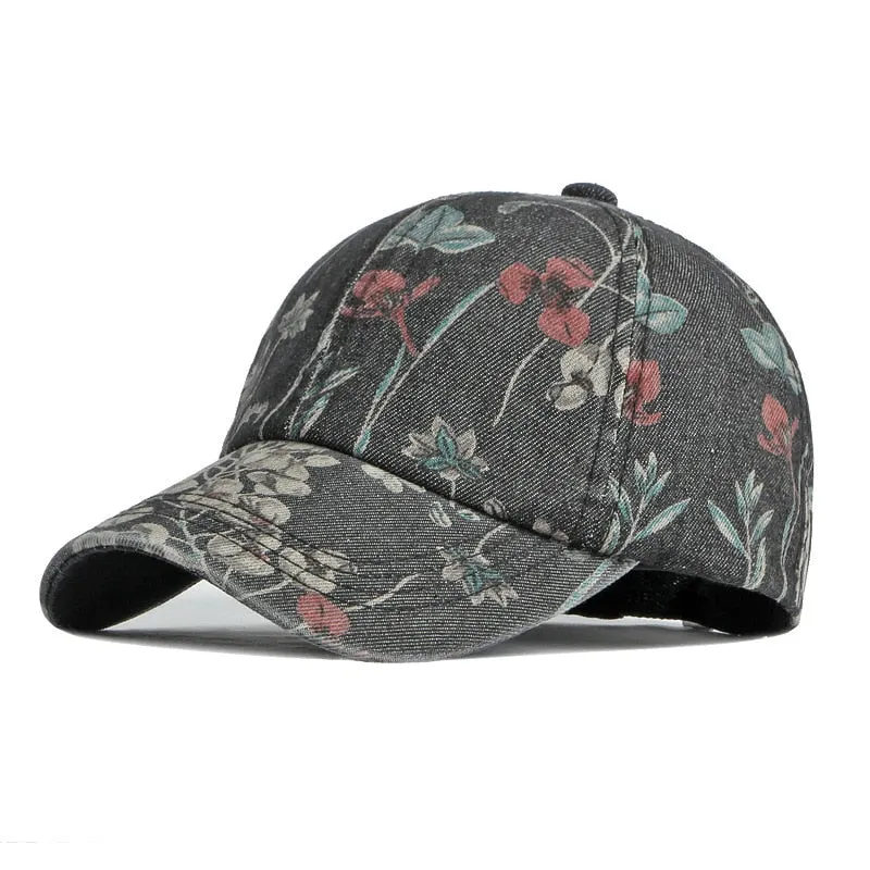 Summer Fashion Unisex Printed Cotton Snapback Outdoor Baseball Cap