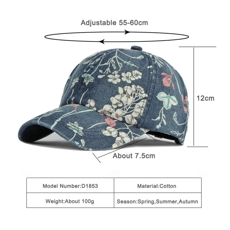 Summer Fashion Unisex Printed Cotton Snapback Outdoor Baseball Cap