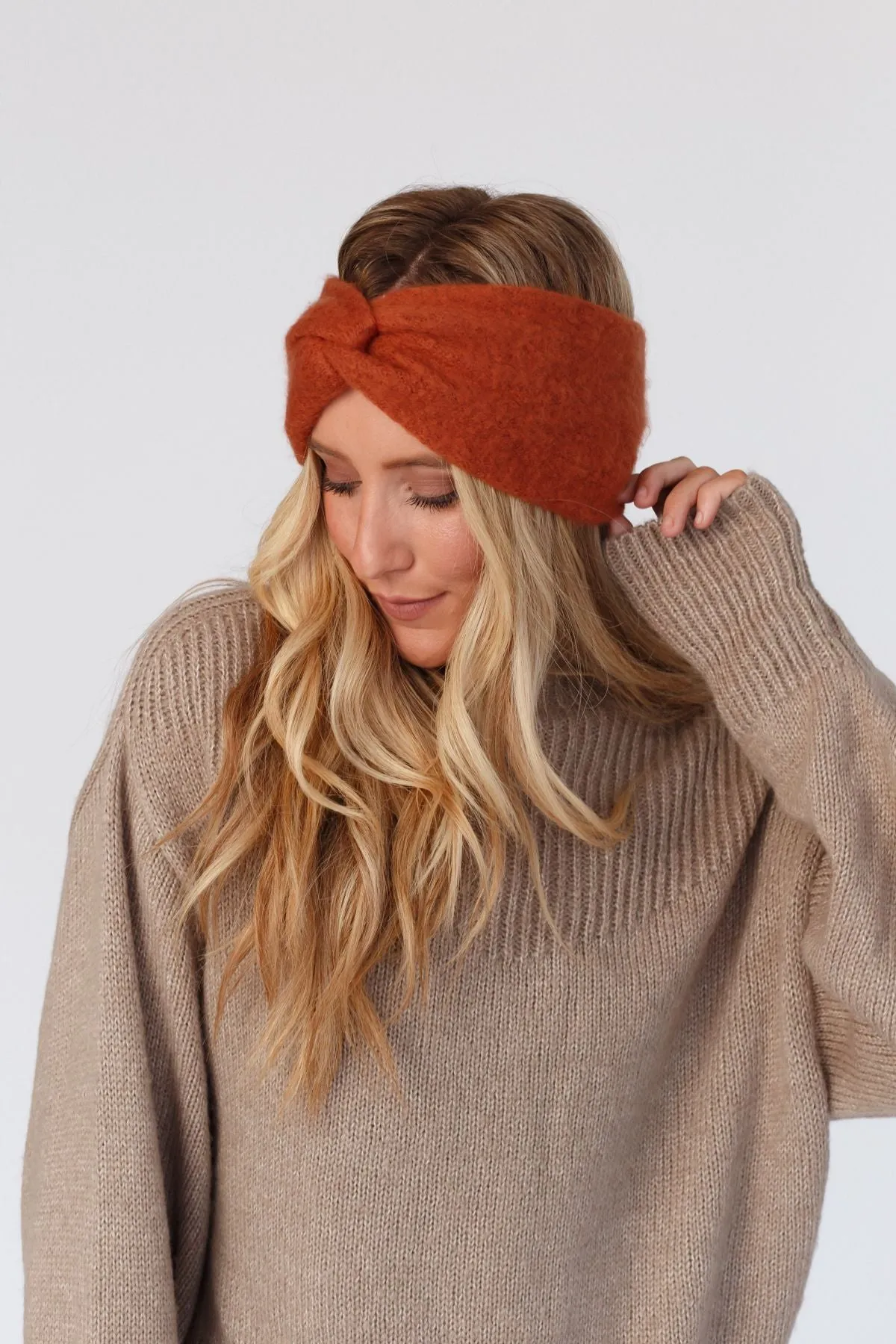 Sunol Fuzzy Twist Headband - Rust