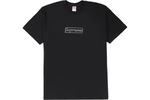 Supreme KAWS Chalk Logo Tee Black