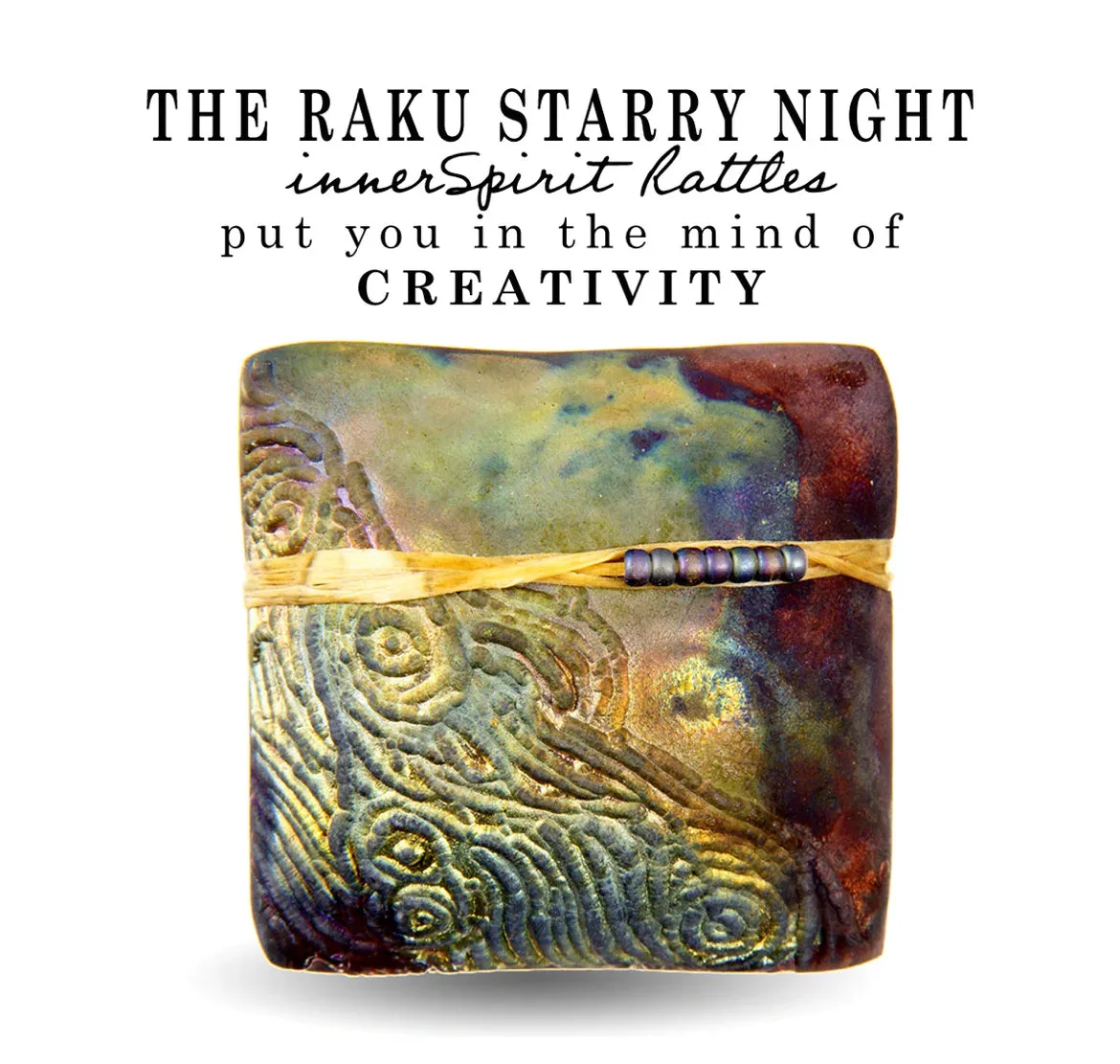 The Raku Starry Night Square Rattle