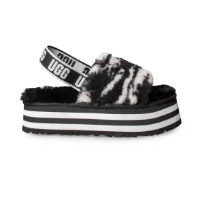 UGG Disco Marble Slide Black Sandals - Women