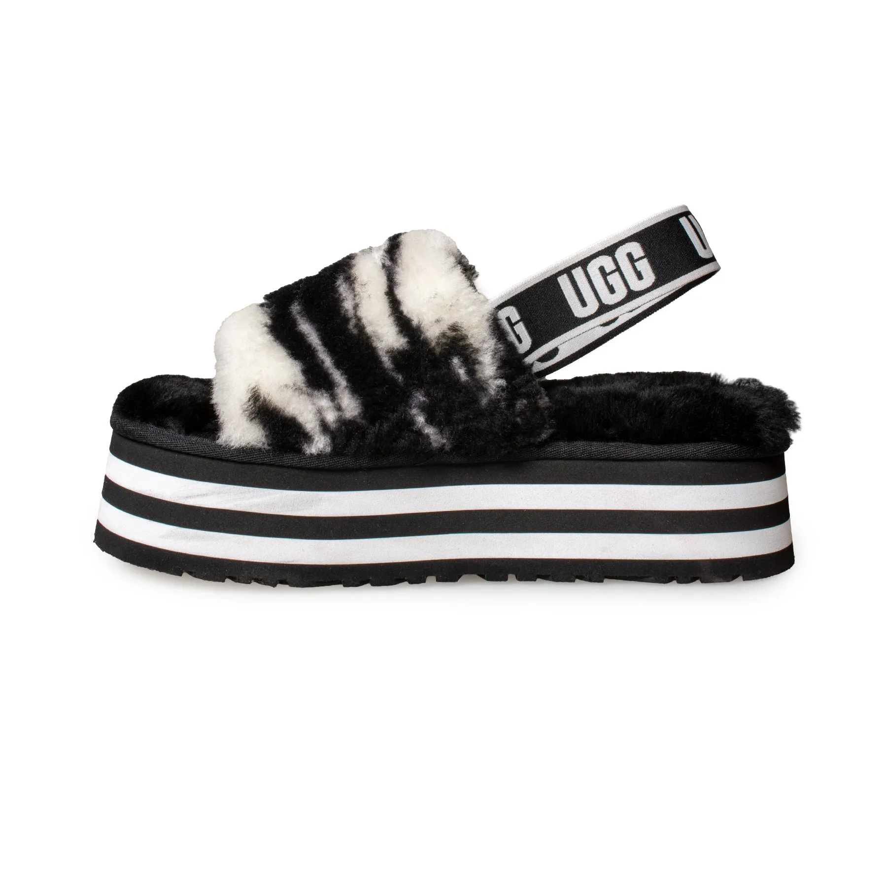 UGG Disco Marble Slide Black Sandals - Women