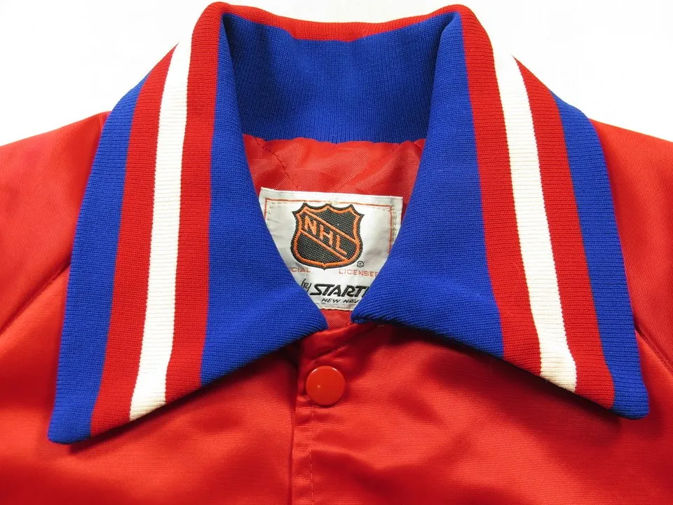 Vtg 80s Starter Montreal Canadiens Hockey Satin Jacket Mens M Quilted