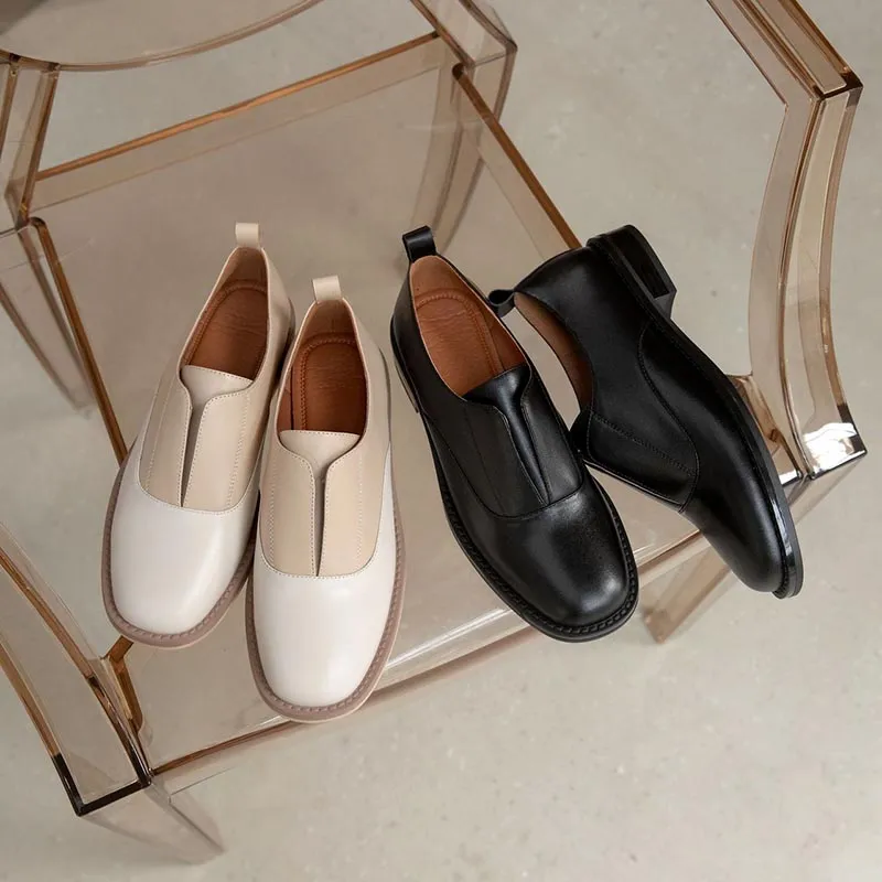 Women Color Block Round Toe Loafers 