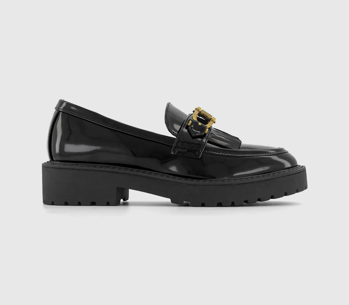 Womens Office Frankly  Trim And Fringe Loafers Black