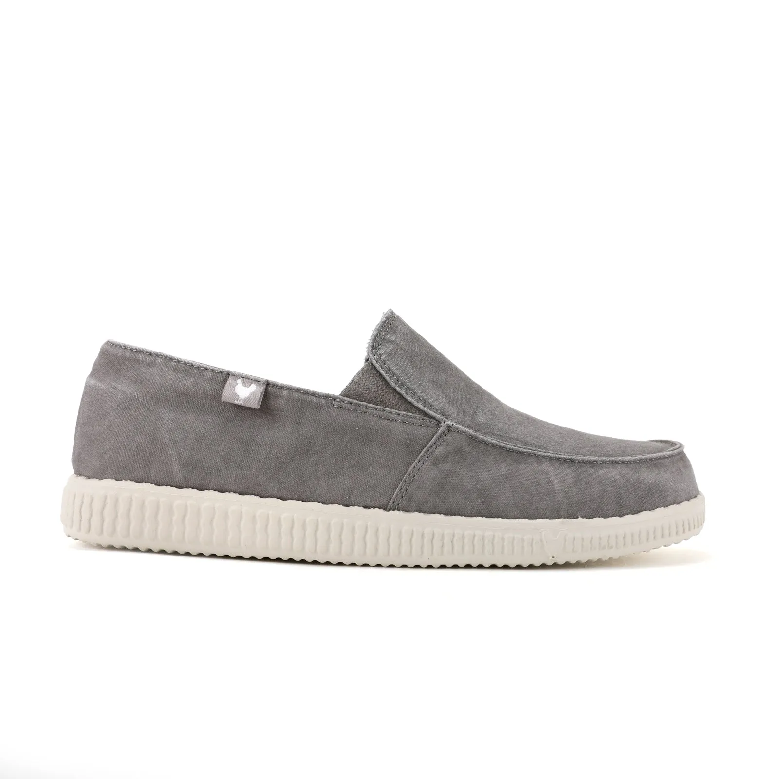 WP150 Slate Grey Washed Canvas Slip-On Loafers